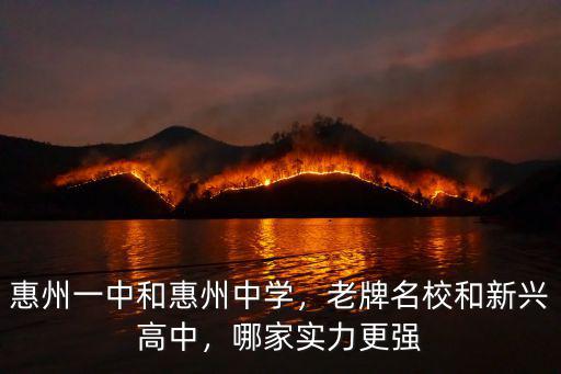 惠州一中和惠州中學，老牌名校和新興高中，哪家實力更強