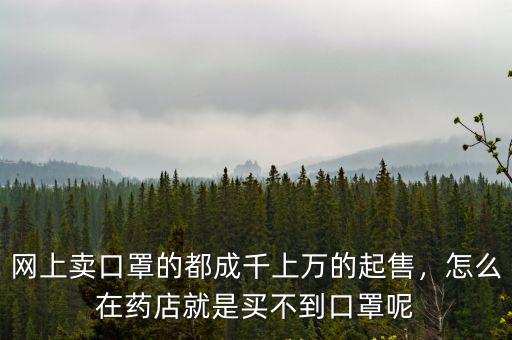 網(wǎng)上賣口罩的都成千上萬的起售，怎么在藥店就是買不到口罩呢