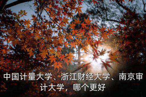 中國計量大學(xué)、浙江財經(jīng)大學(xué)、南京審計大學(xué)，哪個更好