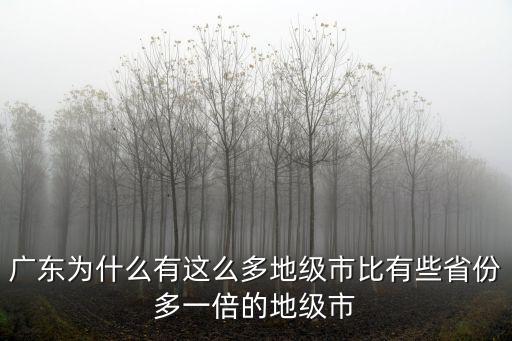 廣東為什么有這么多地級市比有些省份多一倍的地級市