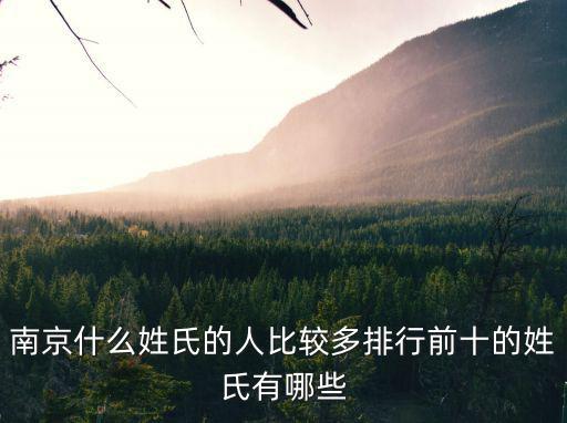 南京做官的姓夏的有多少人,排行前十的姓氏有哪些