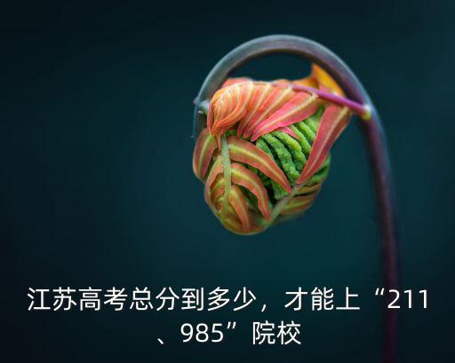 江蘇高考總分到多少，才能上“211、985”院校