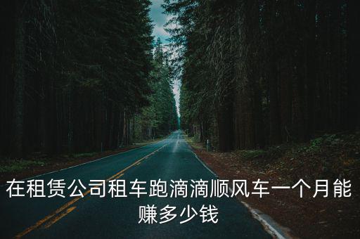 蘇州租車跑滴滴一個月能掙多少錢,新手一個月能賺多少錢