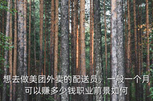 想去做美團外賣的配送員，一般一個月可以賺多少錢職業前景如何