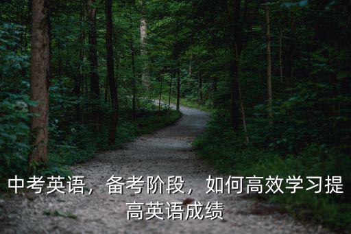 中考英語，備考階段，如何高效學習提高英語成績