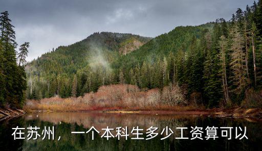 在蘇州，一個(gè)本科生多少工資算可以