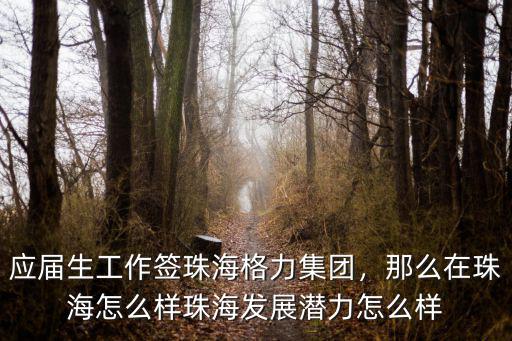 應屆生工作簽珠海格力集團，那么在珠海怎么樣珠海發展潛力怎么樣