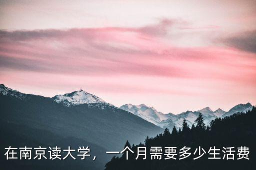 在南京讀大學，一個月需要多少生活費