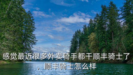 東莞跑順豐騎士收入怎么樣,順豐騎士怎么樣