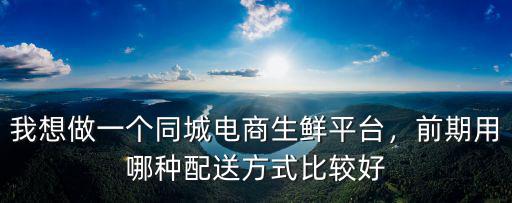我想做一個同城電商生鮮平臺，前期用哪種配送方式比較好