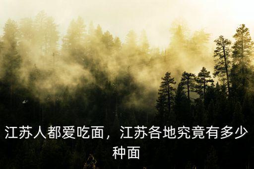 江蘇沙姓多少人,江蘇人都愛吃面