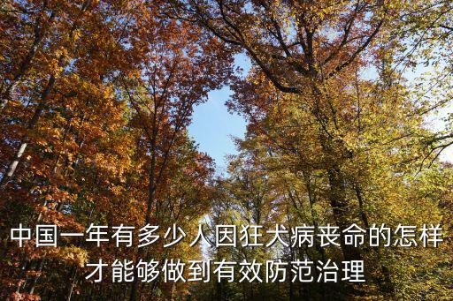 中國一年有多少人因狂犬病喪命的怎樣才能夠做到有效防范治理