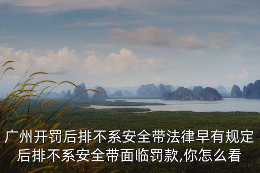 廣州后排安全帶怎么處罰違法,廣州開罰后排不系安全帶