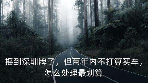 搖到深圳牌了，但兩年內不打算買車，怎么處理最劃算