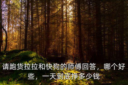請跑貨拉拉和快狗的師傅回答，哪個好些，一天到底掙多少錢