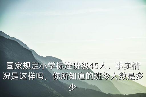 蘇州小學班級人數標配是多少,國家規定小學標準班級45人