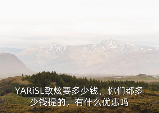 YARiSL致炫要多少錢，你們都多少錢提的，有什么優惠嗎