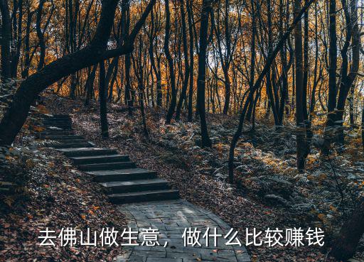 去佛山做生意，做什么比較賺錢