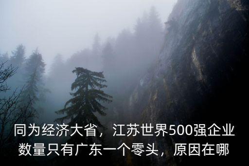 同為經(jīng)濟(jì)大省，江蘇世界500強(qiáng)企業(yè)數(shù)量只有廣東一個(gè)零頭，原因在哪