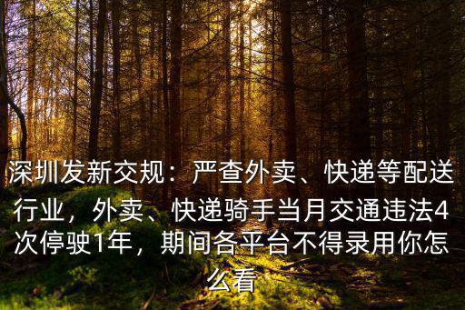 怎么看深圳嚴(yán)查外賣(mài),嚴(yán)查外賣(mài)騎手違法行為