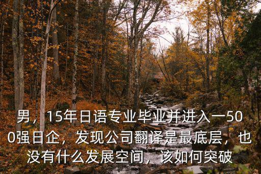 男，15年日語專業畢業并進入一500強日企，發現公司翻譯是最底層，也沒有什么發展空間，該如何突破