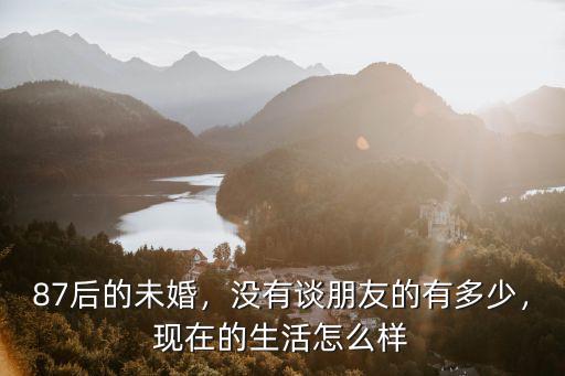 87后的未婚，沒有談朋友的有多少，現(xiàn)在的生活怎么樣