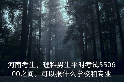 河南考生，理科男生平時考試550600之間，可以報什么學校和專業