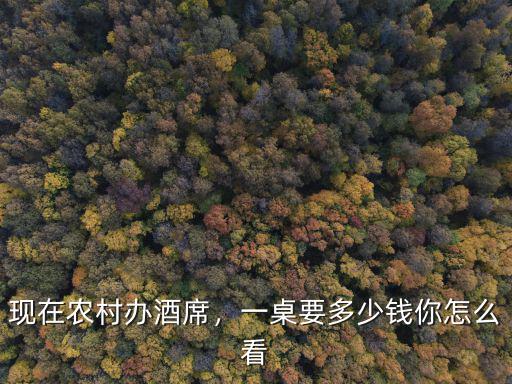 現在農村辦酒席，一桌要多少錢你怎么看