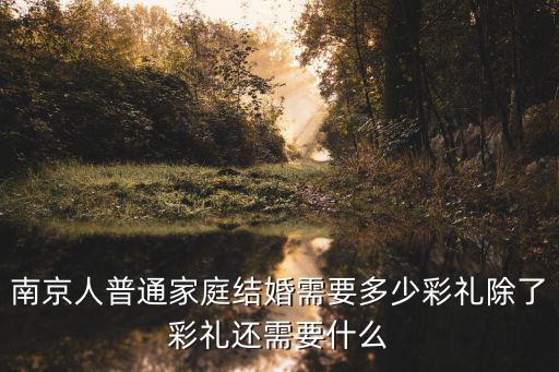 南京人普通家庭結(jié)婚需要多少彩禮除了彩禮還需要什么