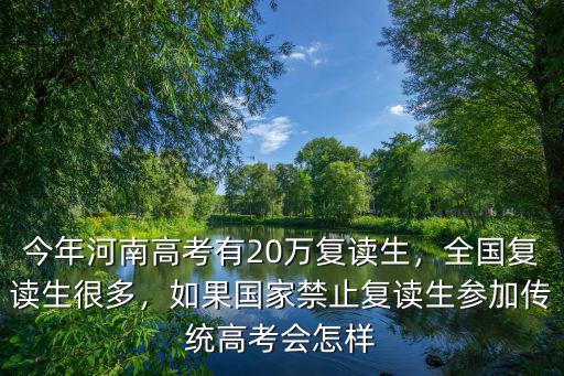 今年河南高考有20萬復(fù)讀生，全國(guó)復(fù)讀生很多，如果國(guó)家禁止復(fù)讀生參加傳統(tǒng)高考會(huì)怎樣
