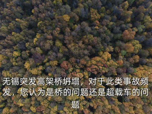 無錫突發高架橋坍塌，對于此類事故頻發，您認為是橋的問題還是超載車的問題