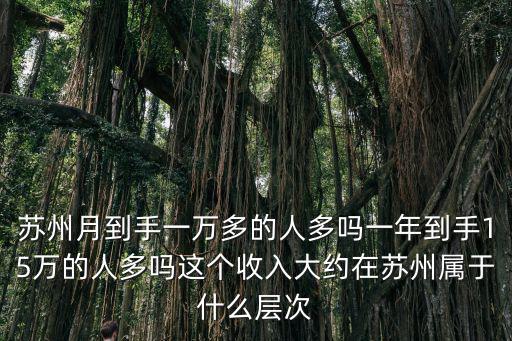 蘇州月到手一萬多的人多嗎一年到手15萬的人多嗎這個收入大約在蘇州屬于什么層次