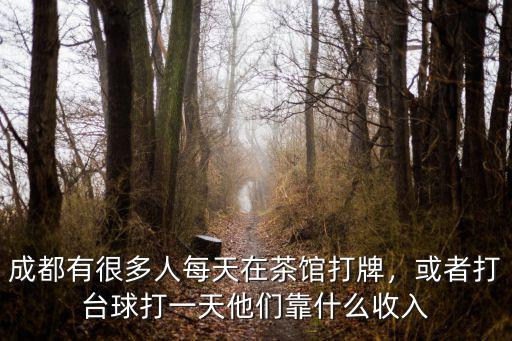 成都有很多人每天在茶館打牌，或者打臺球打一天他們靠什么收入