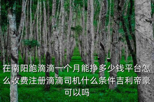 南陽怎么注冊滴滴車主,注冊滴滴司機(jī)什么條件