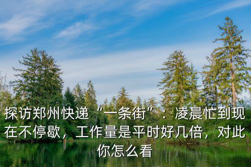 鄭州一條街是怎么回事,探訪鄭州快遞一條街