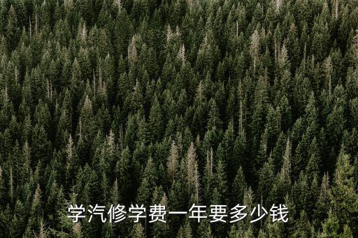 學汽修學費一年要多少錢