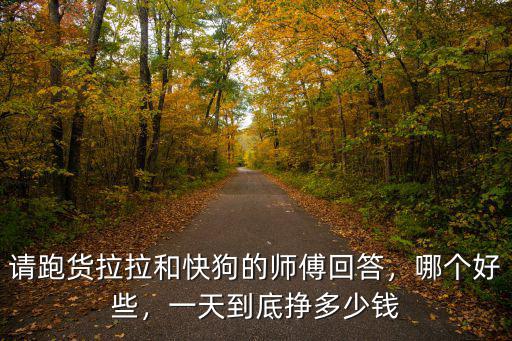 常州貨拉拉業務月收入多少,請跑貨拉拉和快狗的師傅回答