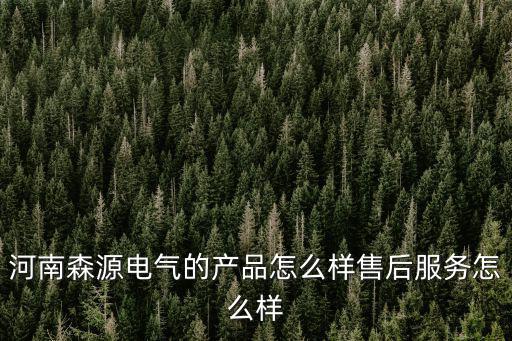 河南森源電氣的產品怎么樣售后服務怎么樣