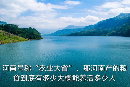 河南號稱“農業大省”，那河南產的糧食到底有多少大概能養活多少人