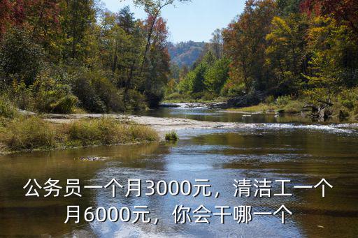 公務員一個月3000元，清潔工一個月6000元，你會干哪一個