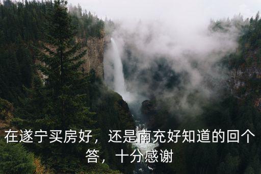 在遂寧買房好，還是南充好知道的回個答，十分感謝