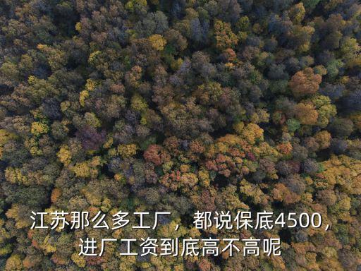 2007年江蘇工資保底多少,都說保底4500