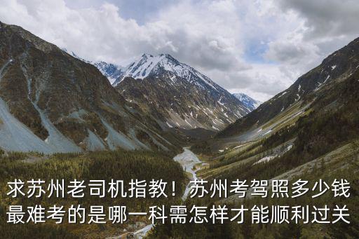 求蘇州老司機指教！蘇州考駕照多少錢最難考的是哪一科需怎樣才能順利過關