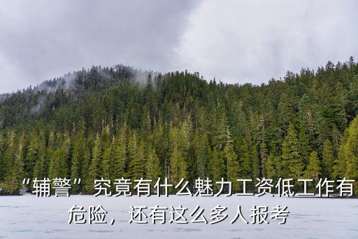 “輔警”究竟有什么魅力工資低工作有危險，還有這么多人報考