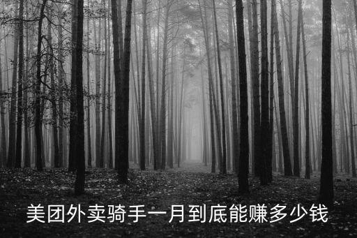 美團外賣騎手一月到底能賺多少錢