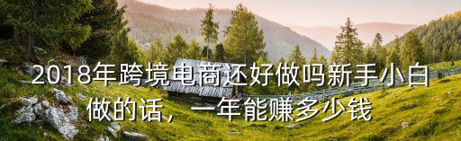 2018年跨境電商還好做嗎新手小白做的話，一年能賺多少錢