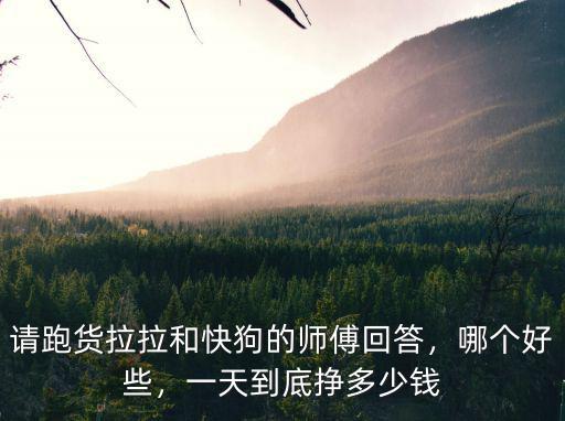 請跑貨拉拉和快狗的師傅回答，哪個好些，一天到底掙多少錢