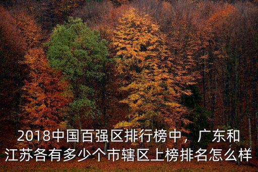 中國百強市江蘇省占了多少個,2018中國百強區排行榜中