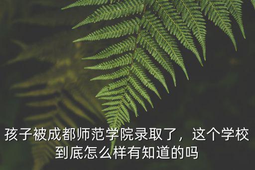 成都大學師范學院在哪里,孩子被成都師范學院錄取了