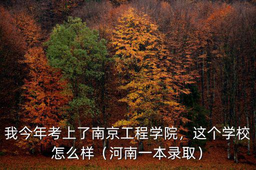 我今年考上了南京工程學院，這個學校怎么樣（河南一本錄?。? class=